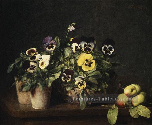Nature morte aux pensées 1874 peintre de fleurs Henri Fantin Latour Peintures à l'huile